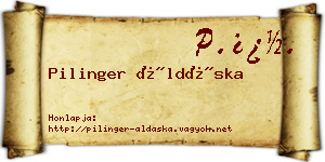 Pilinger Áldáska névjegykártya